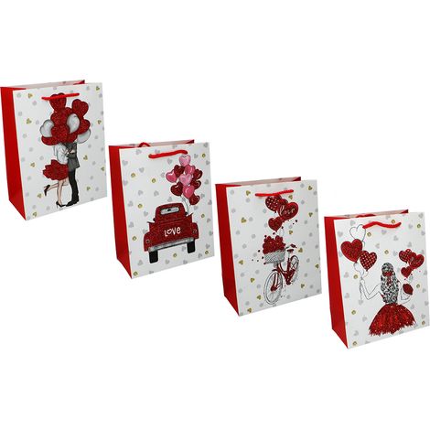 Valentinstags-Geschenktüte in Herzform – als Geschenk für Sie – Muster und Farben (1/5)