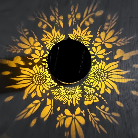 Appliques murales étanche décoratif, éclairage coloré, éclairage pour terrasse, solaires, éclairage d'extérieur tournesol (1/4)