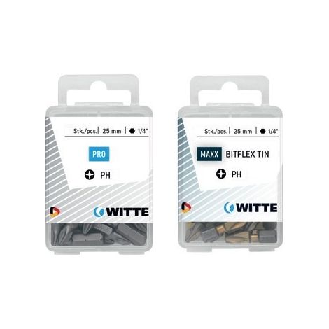 5 pointes dans une boîte en plastique longueur 25 mm (PH3 INOX)  WITTE 427713
