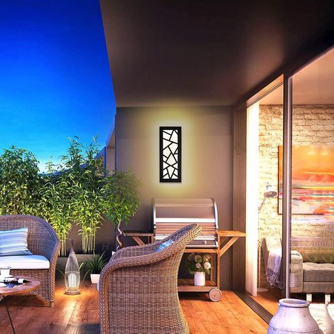 Aplique de pared LED largo impermeable IP65 para interior y exterior, aplique de pared de aluminio con forma de nido de pájaro para patio, jardín y garaje, blanco cálido, 30 cm de largo x 1 [Clase ene (1/5)