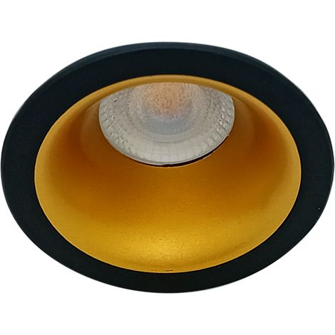 SPOT ENCASTRE REDA BL 6W CCT 3K-4K DIM COL. NOIRE / REFL. DORE AEROSPOT 158486 (1/2)