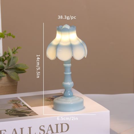 Veilleuse créative en forme de lotus, lumière bleue chaude, 1,5 W, décoration de bureau, lumière d'ambiance, cadeau d'an (1/4)