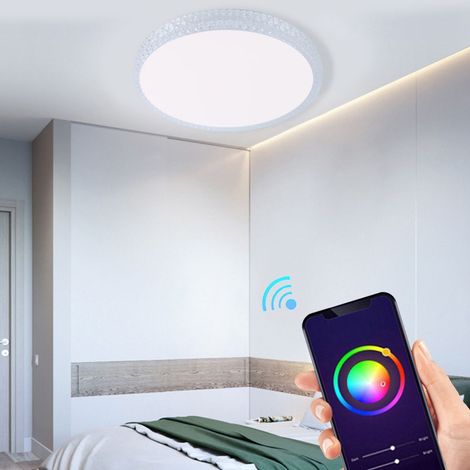 Spot encastré LED 48W RGB+W AC85-265V 39cm connecté WiFi via Smartphone App TechLife Google Home (1/5)