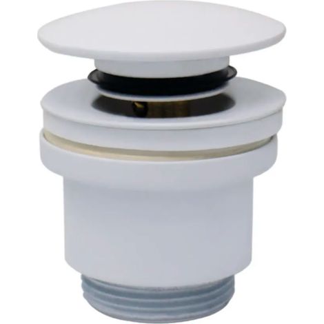 PILETTA CLICK CLACK IN OTTONE BIANCA CON TAPPO IN CERAMICA BIANCO OPACO E  VITE CENTRALE 11/4   Idroweb