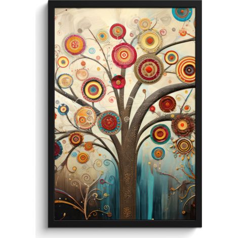 AFFICHE ENCADRÉE Arbre - Arbre de vie - Couleur Cadre Décoration Murale 40x60 (1/5)