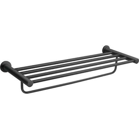 Novaservis Ferro Smile - Portasciugamani con mensola, lunghezza 63 cm, nero ASM35BL (1/2)