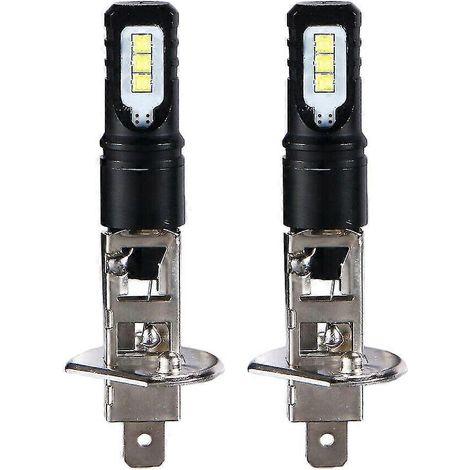 2x H1 6000k Superhellweiß 6000lm LED-Scheinwerferlampen-Set mit Tagfahrlicht und Fernlicht