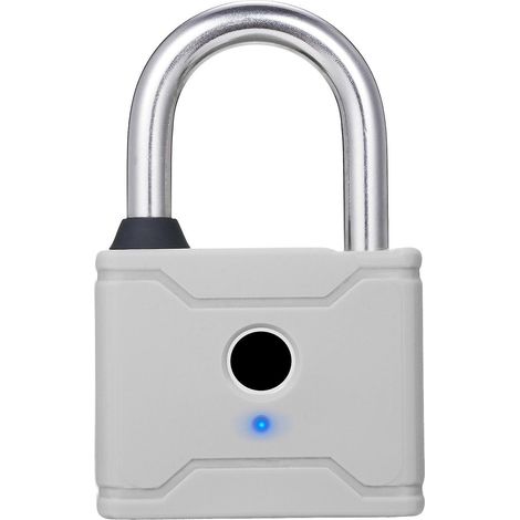 Cadenas intelligent à empreintes digitales T1006D, rechargeable, sans clé, 20 empreintes digitales, déverrouillage d'urgence, utilisation facile – T1006D – Gris