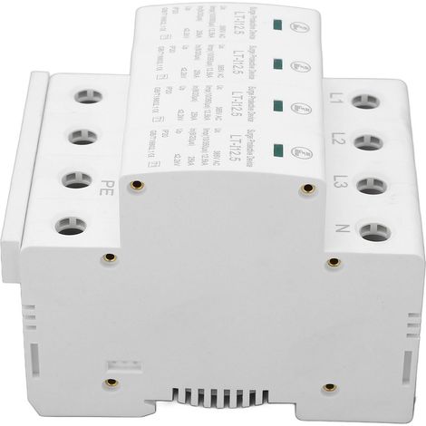 Dispositif de protection contre les surtensions 385 V CA, 4 pôles, montage sur rail 35 mm, pour usage domestique (1/5)
