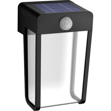 Applique murale solaire d'extérieur, 1,4 W, 2700 K, noire, IP44 résistante aux intempéries (1/3)