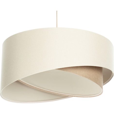 Suspension Boho 060-183 - Extérieur en lin naturel beige clair crème, intérieur beige crème (1/5)