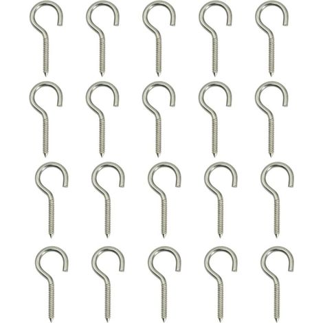20pcs M5 X 65 Eye Hooks 304 Stainless Steel Screw-in Hook Self-drilling Screw Wall Hook Round Circle Hand Tightening Screw for Outdoor and Indoor Use (1/5)