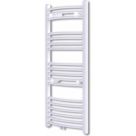 vidaXL Radiador toallero de baño con rieles curvados 600 x 1160 mm (1/4)