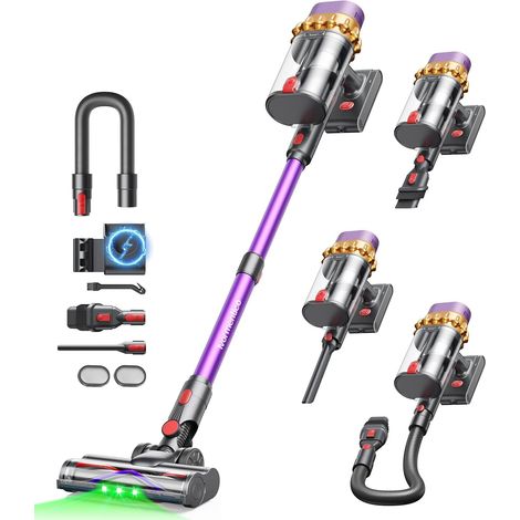 C10 EVO Aspirateur balai sans fil 68kPa/600W/70min avec mode automatique, design autoportant, double réservoir de 1,8L, brosse anti-enchevêtrement, nettoie sous les meubles sans se baisser