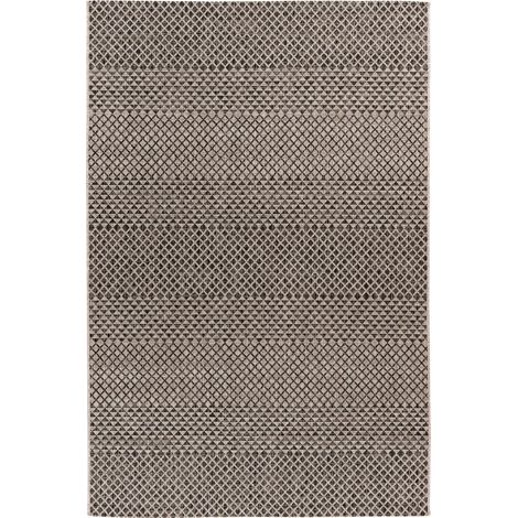 Tapis intérieur gris à motifs losanges tissé plat - 150 x 80 cm (1/3)
