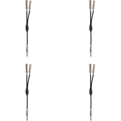 Câble adaptateur répartiteur jack stéréo 6,35 mm (1/4 pouce) à 4 prises jack vers double prise jack 6,35 mm (1/5)