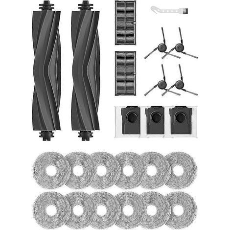 Kit d'accessoires pour DREAME D30 Ultra/L40 Ultra : brosse principale, filtre HEPA, sacs à poussière, lingettes de nettoyage, brosses latérales