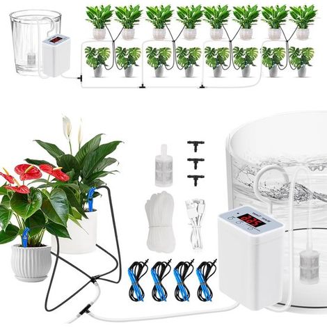 Automatisches, solarbetriebenes Bewässerungssystem für den Garten für 16 Topfpflanzen 3 m Schlauch Tropfbewässerungssystem für Garten, Gewächshau (1/5)