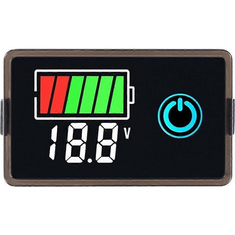 Indicateur de tension numérique CC 8-100 V pour batterie lithium-plomb 12 V/24 V/36 V/48 V, interrupteur anti-inversion à deux fils C - FFY (1/4)