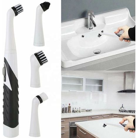 Brush Électrique Pour Joint - 26 cm - 4 Têtes de Brossage - Sans Fil à Piles - Pour Carrelage Salle de Bain Cuisine Toilette (1/5)