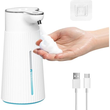 Distributeur de Savon Automatique 400ml Capteur Infrarouge Sans Contact, Étanchéité, Parfait pour Cuisine et Salle de Bain (1/4)