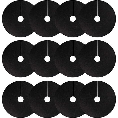 Lot de 12 Anneaux paillage Non-tissé Anti-Mauvaises Herbes Tapis barrière Anti-Mauvaises Herbes réutilisables Lutter Contre 12 pièces 52 cm Trou intérieur 6 cm (1/5)