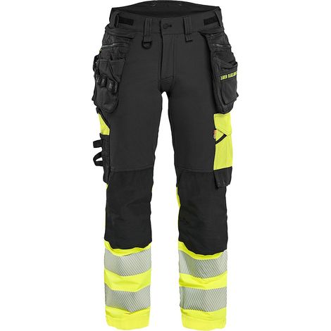 Pantalon de travail stretch 4D haute visibilité femme 7025 - Noir/Jaune L - FR(44) - SE(C42) - Standards