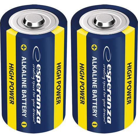 Batteria esperanza alaline d lr20 2pz vescica