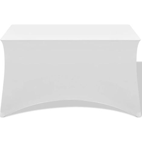 Housses extensibles pour table 2 pièces 120x60,5x74 cm Blanc CFW893656 (1/5)