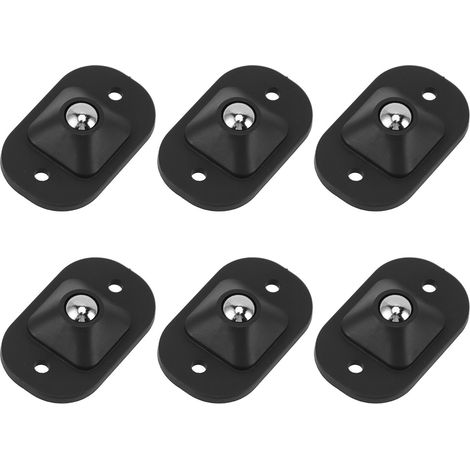 Lot de 12 roulettes pivotantes auto-adhésives en acier inoxydable, rotation à 360°, noires.