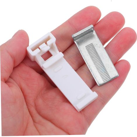 Stabile Fensterhalterung für Gardinenclips, weiße Rollos und Plissees. (1/5)