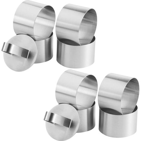 8pcs Cercles de Présentation,Acier Inoxydable,Moule à Gâteau,Dessert,Cuisine