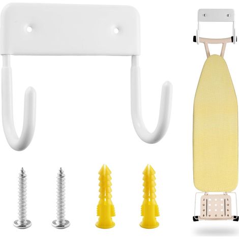 Filiyano – Support pour planche à repasser - Système de suspension avec crochets muraux - Crochets de rangement muraux - Accessoires pour buanderies (1/5)