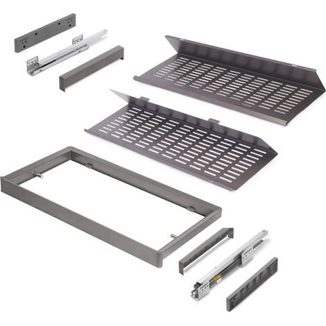 Kit di cassetto standard con finitura titanio estraibile Emuca