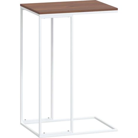 Maison Exclusive - Mesa auxiliar de madera contrachapada blanco 4 (1/5)