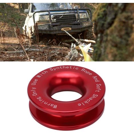 Winch Recovery Ring 41,000 lb Breaking Strength for 7/16 in 1/2 in Soft Shackle with 3/16 in 1/4 in 3/8 in Ropes Red MUMU (1/4)