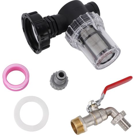 Filtre Réservoir IBC Grand Débit – Connecteur Baril Tonne S60x6 vers G3/4 Femelle avec Mamelon Robinet, Filtration Eau Pluie (1/5)