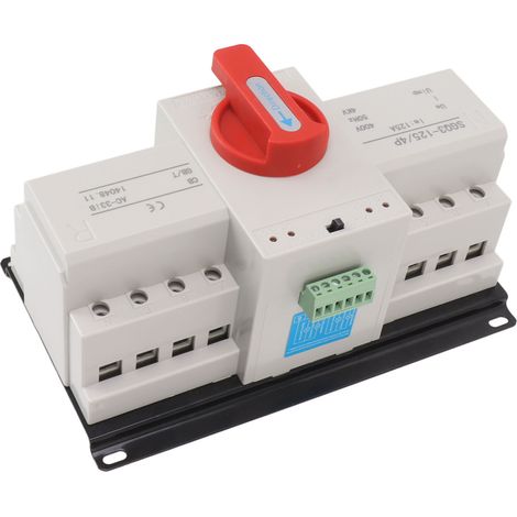 Automatischer Umschalter mit zwei Leistungsstufen 400V 125A, automatischer/manueller Modus, Schutzklasse CB, für Haus und Gebäude, automatische Notumschaltung. (1/5)