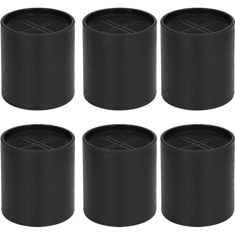 Lot de 6 rallonges de pieds de meubles, rondes en plastique, rehausseur de 10 cm, noires, compatibles avec les meubles de maison, de bureau, les canapés et autres meubles. (1/5)