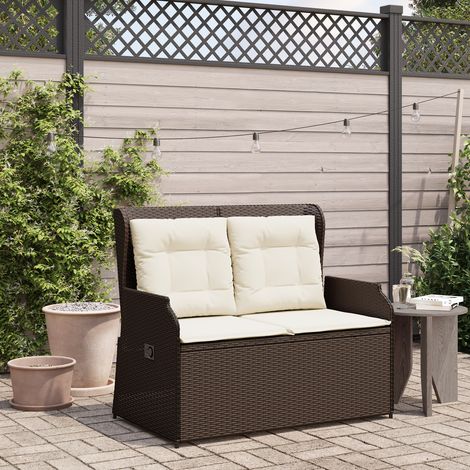 Maison Exclusive - Gartenbank Braun Poly-Rattan (1/5)