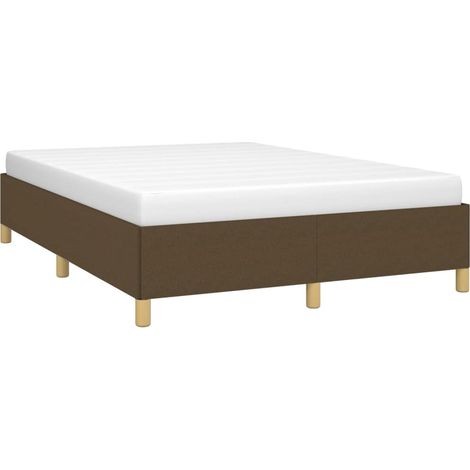 vidaXL Cadre de lit sans matelas marron foncé 140x200 cm tissu (1/5)