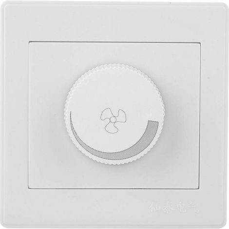 Interrupteur de contrôle de vitesse, ventilateur de plafond Interrupteur de contrôle de vitesse Bouton de panneau mural blanc AC250V 100W 86x86mm Convient pour les ventilateurs électriques Lampes à in (1/5)