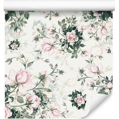 Bellissima carta da parati con rose per soggiorno e camera da letto, 50x1000 cm (1/5)
