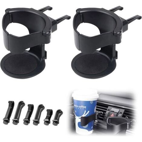 Deux porte-gobelets de voiture, fixation réglable sur la grille d'aération, porte-gobelet à café, porte-boisson et porte-gobelet à café.