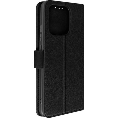 Étui pour Xiaomi Redmi 12C - AVIZAR - Chesterfield - Noir - Support vidéo - Cuir (1/5)