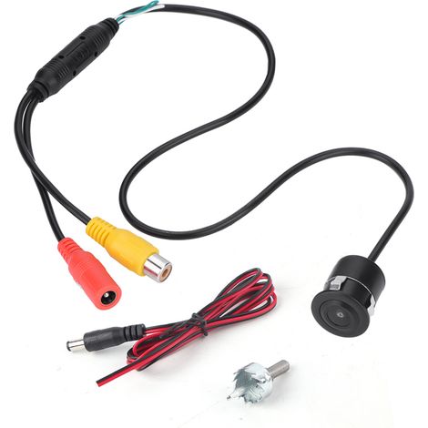 Mini telecamera di videosorveglianza a colori CCD cablata e impermeabile con grandangolo di 170° per auto.
