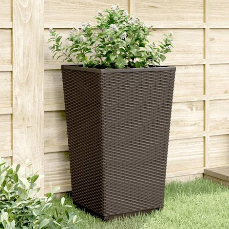 Pflanzkübel 2 Stk. Braun 32,5x32,5x57 cm PP (1/5)