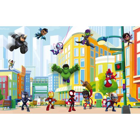 Papier peint panoramique moderne Spidey Tourisme avec Amis (1/4)