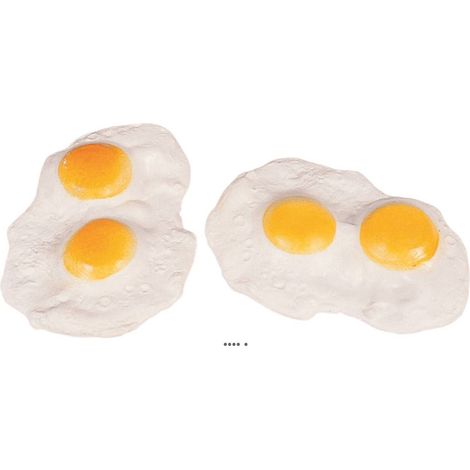 Oeufs frits double artificiel X 2 en Plastique soufflé L 150x110 mm (1/3)