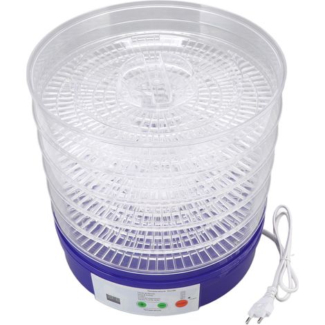 Déshydrateur alimentaire 5 étages bleu pour fruits, légumes, viande pour animaux, collations maison, prise UE 250V